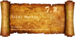 Toldi Martin névjegykártya